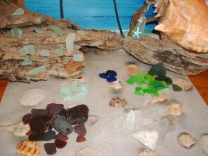 various colors of seaglass